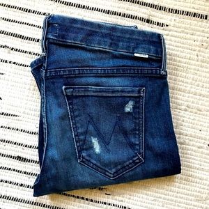 Mother Distressed Stretch Skinny Jeans
